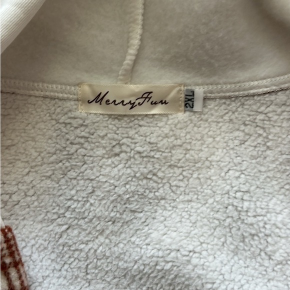 Plaid Button-Up Jacket with Hood - Picture 2 of 2